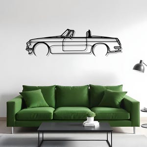 MGB Roadster 1969 Detailed Sporty Garage Wall Art For Auto Fan, Metal Car Decoration, Gift For Man Cave, Garage Car Decor, Garage Car Sign