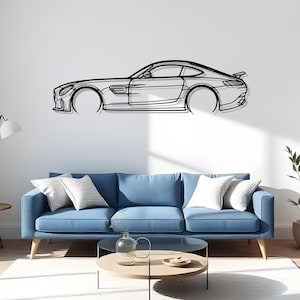 AMG GTS Edition 1 2016 Detailed Garage Auto Room Wall Art For Car Fans, Metal Silhouette Gift Idea, Car Wall Hanging, Exotic Car Art