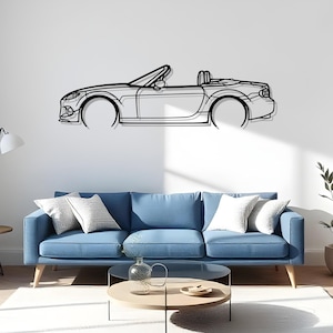 MX-5 NC 2014 Detailed Garage Metal Wall Art For Car Collectors, Auto Silhouette Gift For Men, Auto Room Art, Auto Wall Display