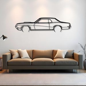 Cougar 428 1969 Detailed Home Garage Auto Wall Art, Gift For Men, Metal Car Silhouette Artwork, Auto Shop Art, Gift For Car Fan