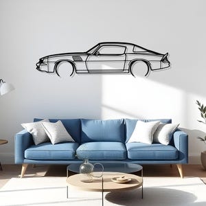 Camaro Z28 1978 Detailed Metal Car Wall Decor For Garage Room, Gift For Auto Lover, Bold Silhouette Art, Auto Line Art, Bold Auto Design