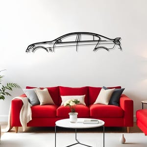 HSV GTS 2015 Garage Car Wall Art For Racing Lovers, Bold Silhouette Decor, Gift For Auto Fans, Auto Line Art, Garage Wall Panel