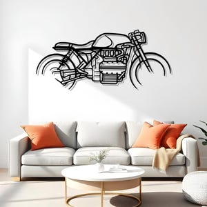 K1100 Cafe Racer Active Modern Motorcycle Wall Art For Garage Decor, Gift For Bike Fanatics, Motorcycle Decor, Harley Wall Art