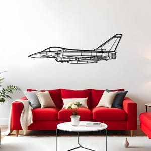 Eurofighter Typhoon Airplane Art For Garage, Aviation Metal Silhouette For Enthusiasts, Modern Jet Decor, Jet Room Gift, Pilot Room Decor