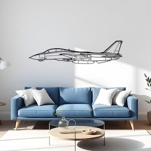 F-14 Tomcat Man Cave Wall Art With Aviation Flair, Jet Silhouette Gift, Jet Wall Decor, Private Jet Art, Jet Lover Wall, Sky Wall Accent