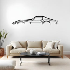 Corvette C3 1970 Car Collector Garage Metal Wall Decor, Gift For Him, Auto Silhouette, Auto Wall Accent, Car Fan Gift, Fast Car Wall