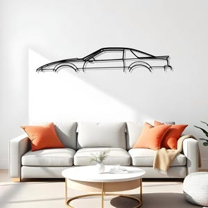 Arte mural Firebird Trans Am 1988 para aficionados a los coches, regalo de silueta de metal para él, panel de pared para coche, arte para aficionados a los coches.