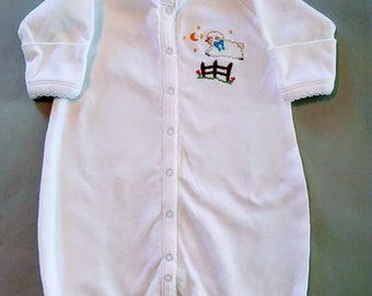 Baby Convertible Onesie with Embroidery