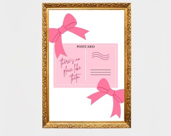 Custom There&#39;s no place like Sorority Print, Kappa Alpha Theta, Pink, Wall Art, Dorm Decor, Initiation/Bid Day Gift, Big Little Gift, Bows