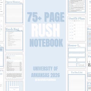 75+ pagina's University of Arkansas Rush Notebook 2026, digitale download, afdrukbare organisator, werving studentenvereniging
