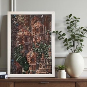 Dark Souls 3 Inspired Artwork | Original Fantasy Castle Painting | Gamer Gift Wall Art
