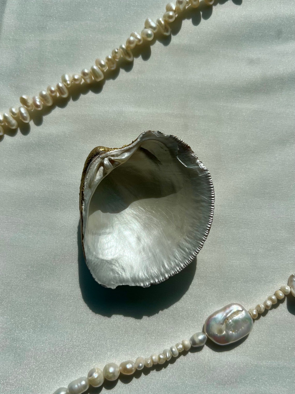 Clam Shell Ring Dish- Trinket Tray- Real Seashell- Hand Painted ...