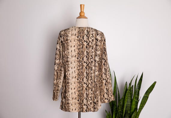 Vintage Silk Python Print Blouse | Rafaella Petit… - image 4