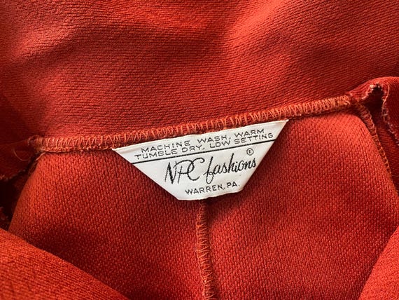 Vintage 70s Rust Red Button Down Shacket | NPC Fa… - image 5