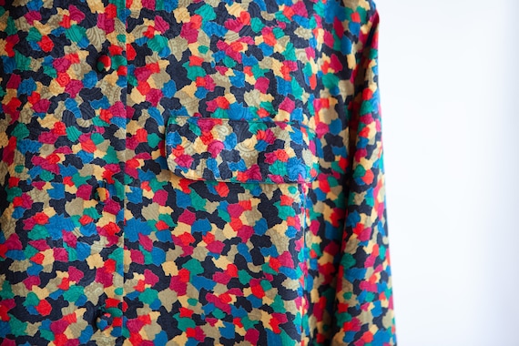 Confetti Blouse -Vibrant Multi Color Button Down … - image 4