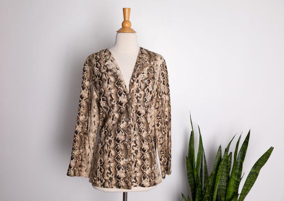 Vintage Silk Python Print Blouse | Rafaella Petit… - image 1