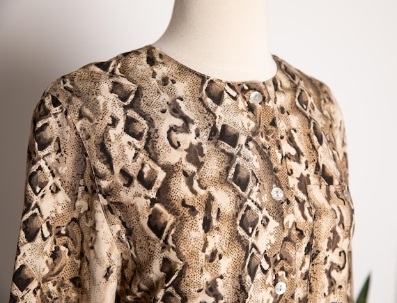 Vintage Silk Python Print Blouse | Rafaella Petit… - image 3