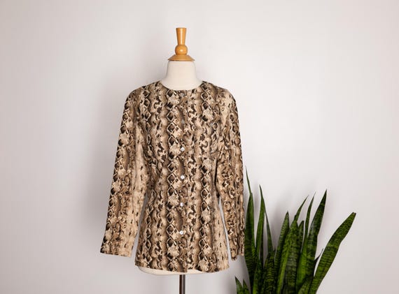 Vintage Silk Python Print Blouse | Rafaella Petit… - image 2
