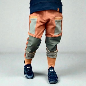 Duurzame kinderspeelbroek met verstevigde knieën – Handgemaakte Zero Waste-broek voor actieve kinderen