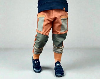 Robuste Kinder Spielhose mit verstärkten Knien – handgefertigte Zero Waste Hose für aktive Kinder