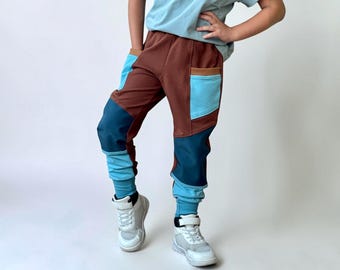 Pantalons de survêtement Kidventure pour enfants : genoux softshell renforcés, pantalon de jogging en coton, longueur réglable