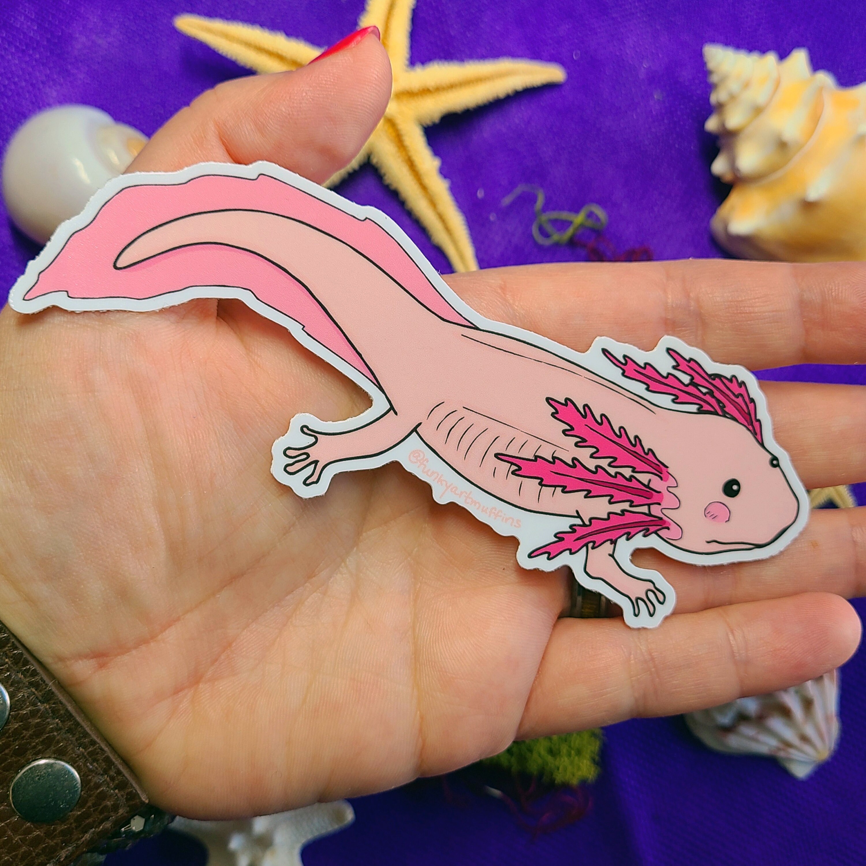 Pink Axolotl Sticker, Salamander Sticker, Cute Axolotl, Axolotl Gift