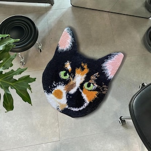 Custom Pet Portrait Handmade Rug, Pet Rug, Handmade Cat Rug, Hand Tufted Rug, Tufted Pet Rug, Dog Rug, Pet Memorial Gift