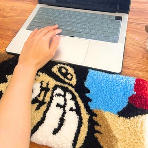 Custom Anime Keyboard Rug Hand Tufted Keyboard Pad Anime Wrist Rest ...