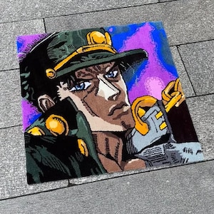 JoJo’s Bizarre Adventure Anime Rug, Custom Handmade Anime Rug, Hand Tufted Anime Rug, Tufted Anime Rug, Gift for Him, Game Room Decor