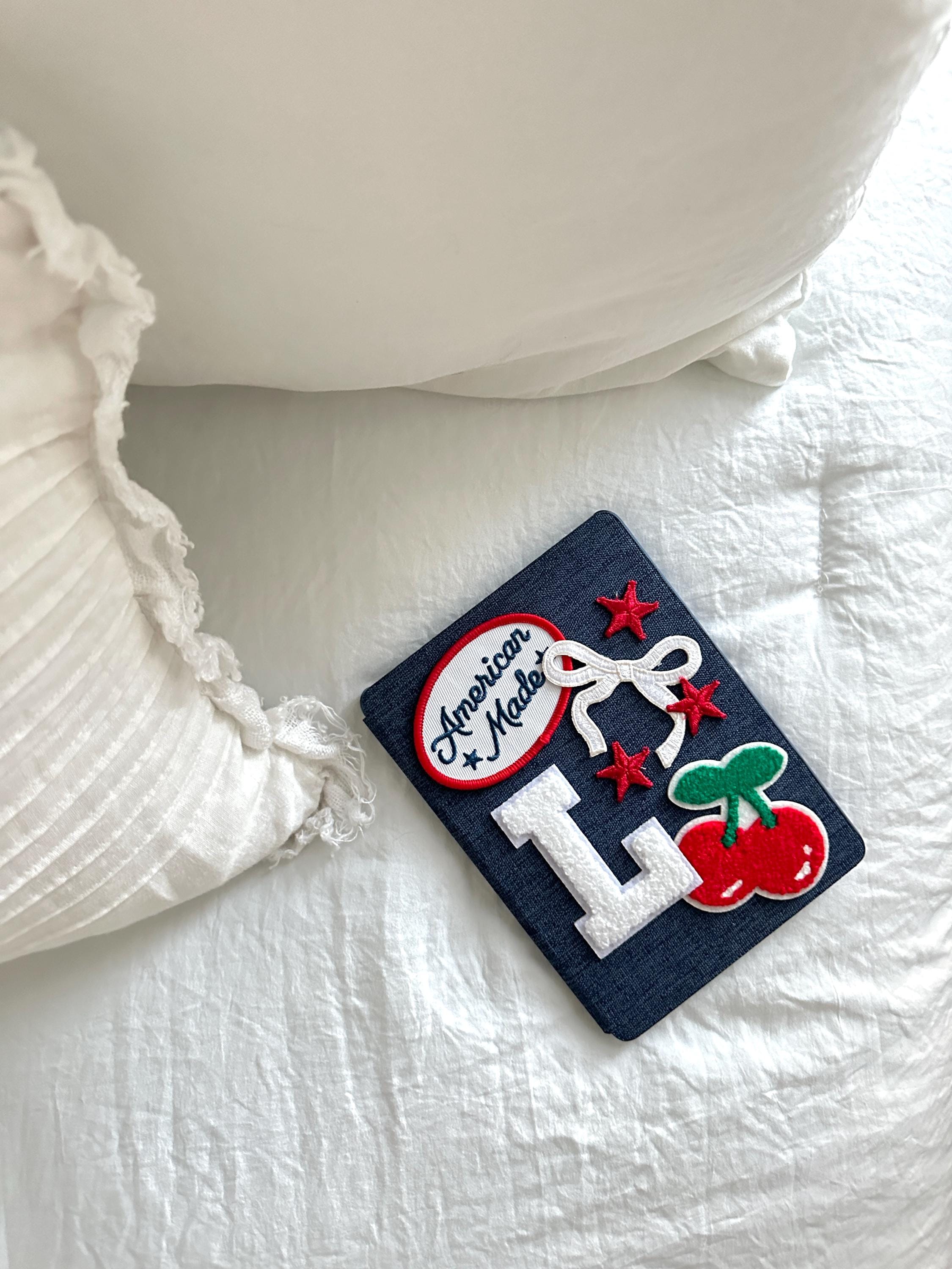 Bows and Cherries Embroidered Kindle Cover