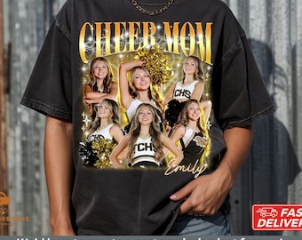Custom Photo Cheer Mom Shirt: Personalized Cheerleading Gift