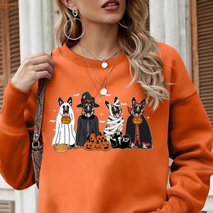 German Shepherd Halloween Shirt, Halloween Dog Sweatshirt, Retro Spooky Season, Gift for Dog Lover