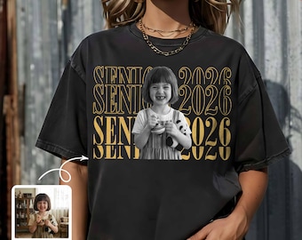 Personalised Vintage Photo and Year Senior Shirt, Custom Graduate Class of 2026