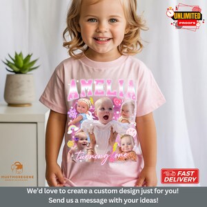 Family Birthday Matching Shirt 90s, Mom of The Birthday Girl Shirt, Personalized Retro Face Tshirt, Birthday Gift for Kids with Name