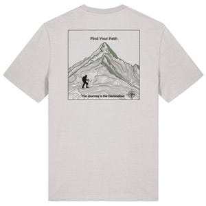 T-shirt de randonnée Trouvez votre chemin - T-shirt avec courbes de niveau aventure, boussole et design pour randonneur - Cadeau pour les amateurs de plein air