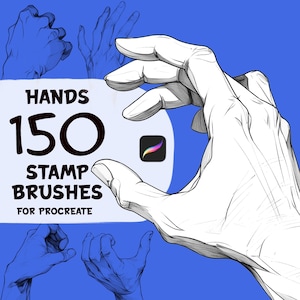 150 Hands Stamp Brushes for Procreate (Digital Download)