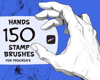 150 Hands Stamp Brushes for Procreate (Digital Download)