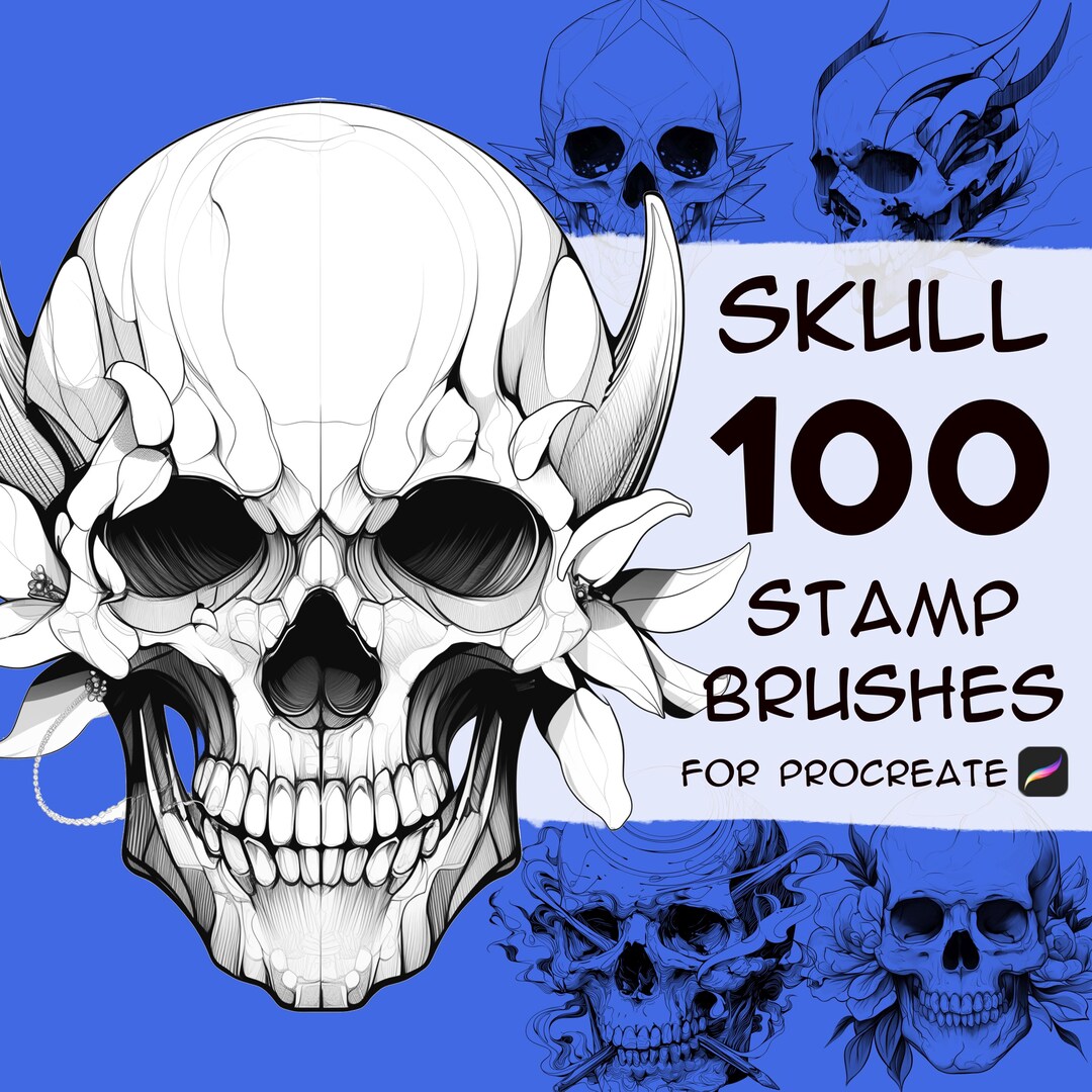 100 Skull Tattoo Stamp Brushes for Procreate (digital Download) - Etsy