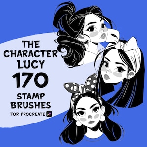Cartoon character stamp brushes for Procreate, Procreate, Procreate stamp, Procreate brushes, Procreate cartoon stamp brushes, digital brush