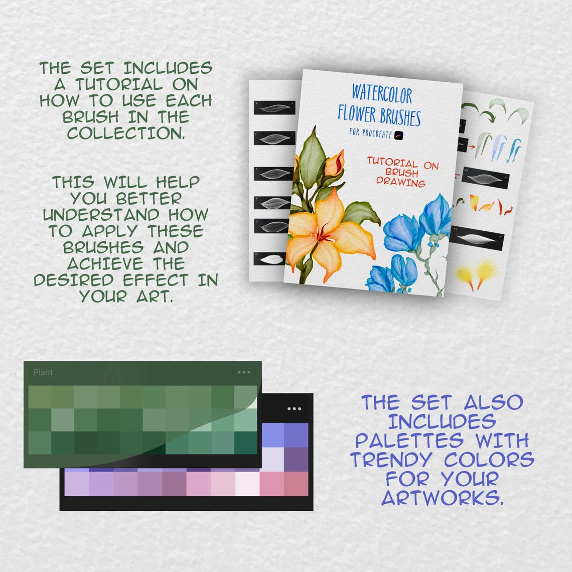 Procreate Watercolor Flower Brushes: Realistic Petal & Plant Set ...