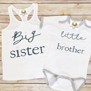 Big Sister Shirt, Sibling Shirts, Little Brother Shirt, Little Brother Onesie, Big Sister Little Brother Shirts