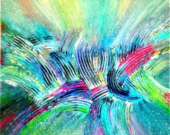 Abstract painting AWAKENING Colorful painting Acryl artwork A bright picture for decorating the interior or a gift to connoisseurs