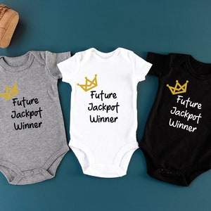 Future Jackpot Winner - Gambling onesie, Gambling tshirts, Gambling slogans lingo, Gambler gifts, Gambling baby fashion