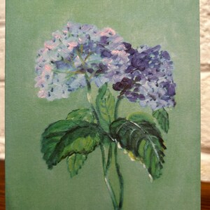 Hortênsia Floral - (A2) 4,25" x 5,5" Cartão de felicitações, cartão de notas, papelaria - Cartão em branco com envelope