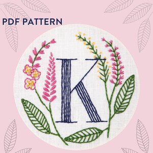 Monogram Flower PDF Pattern - K is for Knotweed