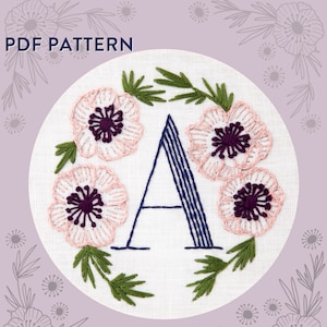 Monogram Flower PDF Pattern - A is for Anemone