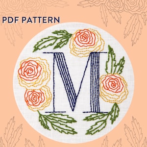 Monogram Flower PDF Pattern - M is for Marigold