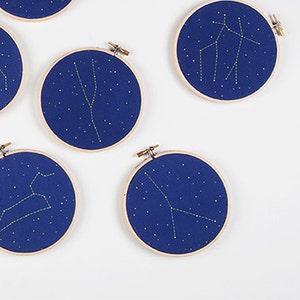 Cancer Zodiac Embroidery Kit Constellation Embroidery Kit, Personalized Gift, Birthday Gift, New Baby Gift, DIY image 4