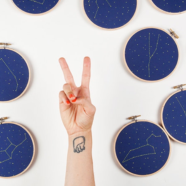 Any Two Zodiac Embroidery Kit - diy constellation embroidery kit