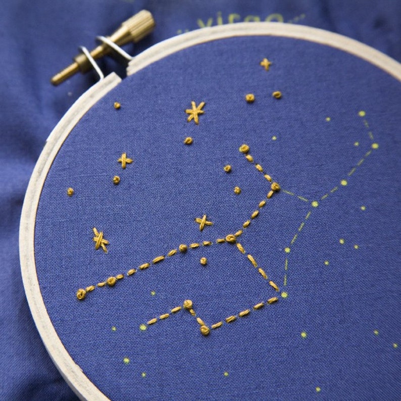 Kit de broderie de zodiaque vierge kit de broderie bricolage constellation image 4